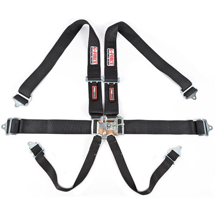 G-FORCE GFR6001BK 6pt Harness Set L&L Black Indiv Shldr