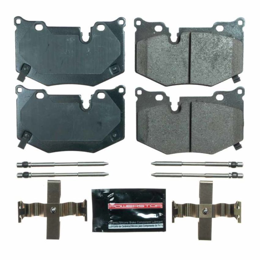 PowerStop Z23-8010 PowerStop - Z23 Daily Driver Carbon-Fiber Ceramic Brake Pads with Hardware Kit