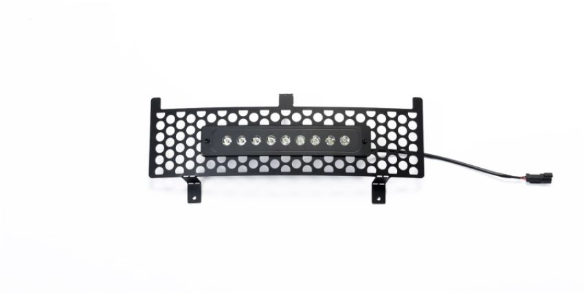 Putco 88195L 15-19 Chevy Silv HD SS Black Punch Design Bumper Grille Insert w/ Curved Flush 10in Light Bar