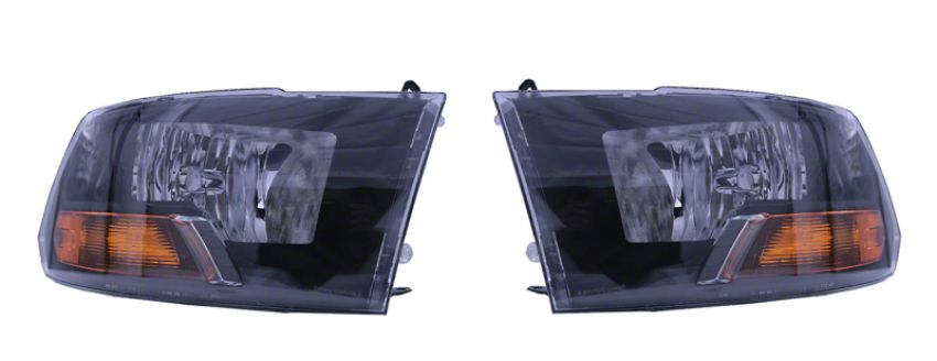 Raxiom R118017 09-18 Dodge RAM 1500/2500/3500 Euro Style Headlights w/ Single Bulb- Blk Housing (Clear Lens)