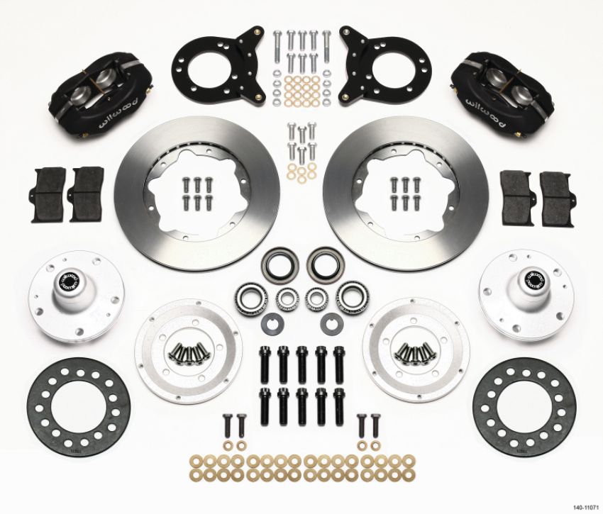 Wilwood 140-11071 Forged Dynalite Front Kit 11.00in 1965-1969 Mustang Disc & Drum Spindle