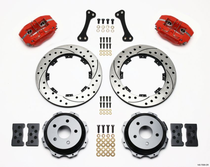 Wilwood 140-7006-DR Dynapro Rear Kit 12.19in Drilled Red Subaru Impreza WRX