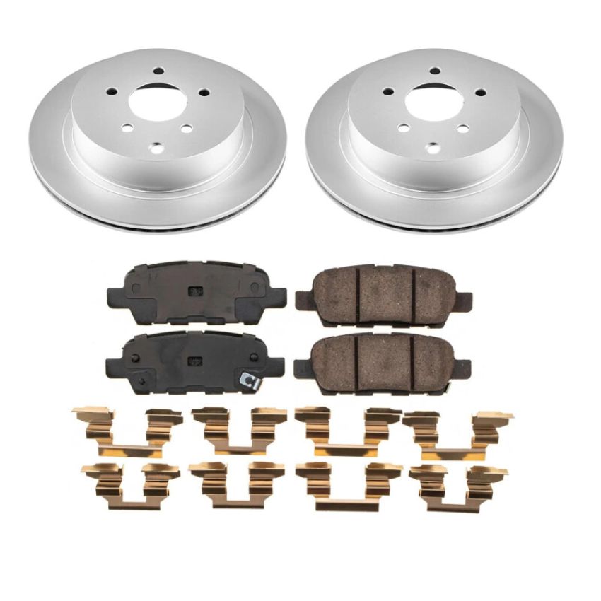 PowerStop CRK9134 Genuine Geomet Coated Rotor and Low-Dust Ceramic Brake Pad Kit