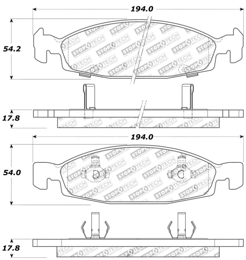 Stoptech 309.07900 Sport Brake Pads w/Shims and Hardware - Front
