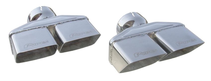 PYPES PERFORMANCE EXHAUST PYPEVT88 Exhaust Tips Slip Fit 3in Dual Rectangle Slant