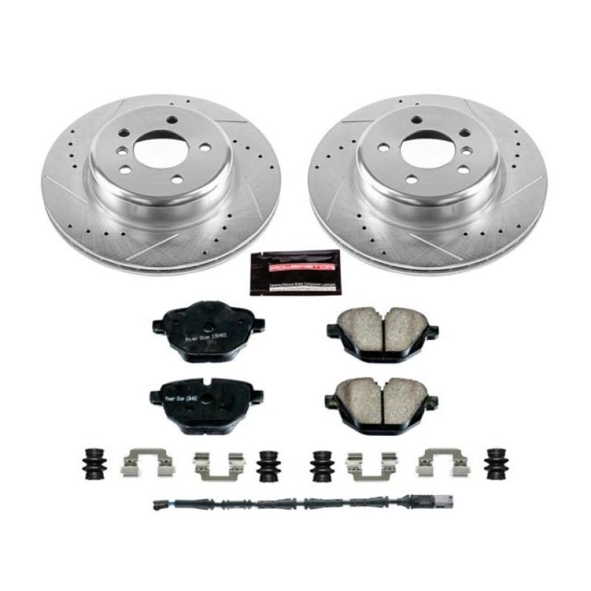 PowerStop K6034 Z23 Daily Driver Carbon-Fiber Ceramic Brake Pad and Drilled & Slotted Rotor Kit