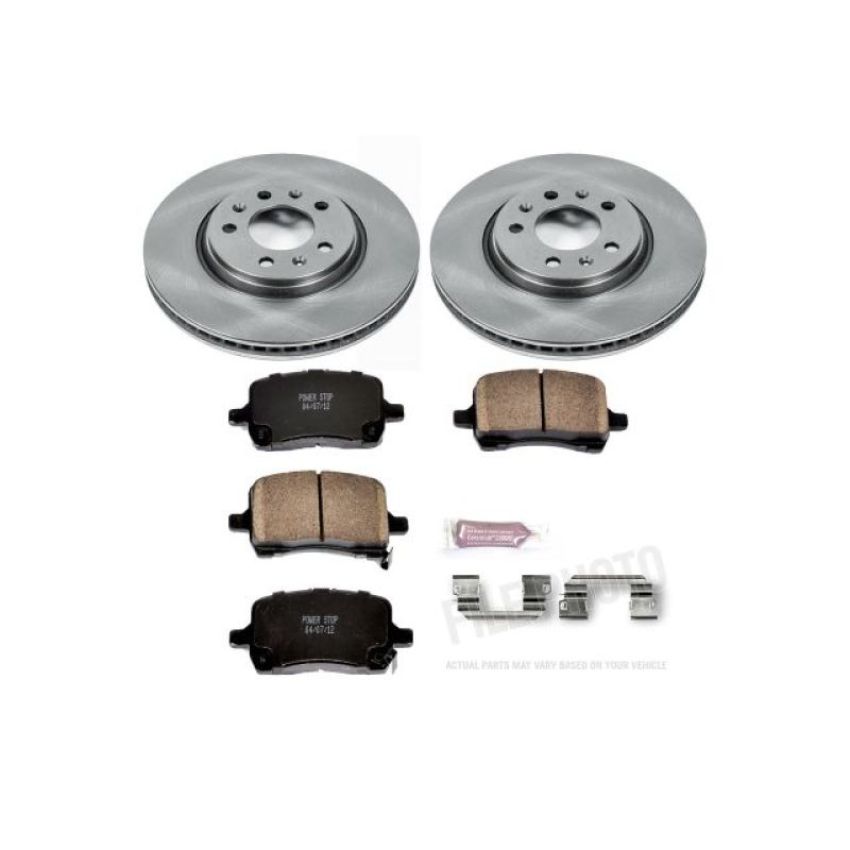 PowerStop KOE1433 OE Stock Replacement Low-Dust Ceramic Brake Pad and Rotor Kit
