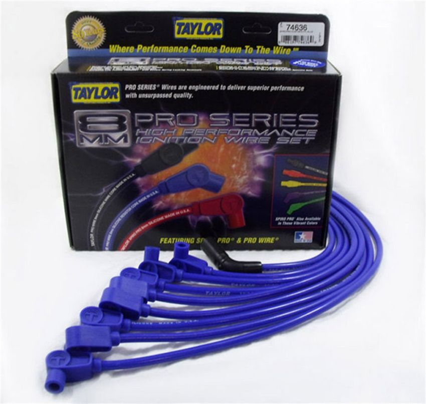 Taylor Cable 74636 Custom Fit 8mm Spiro-Pro Wires Blue