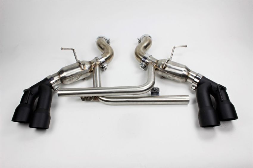 Mishimoto MMEXH-CAM8-16AQTPBK 2016+ Chevrolet Camaro SS Quad-Tip Pro Axle-Back Exhaust w/ Black Tips