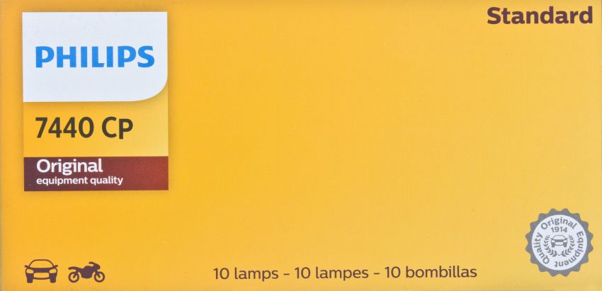 Philips 7440CP Philips Standard Miniature 7440 Pack of 10