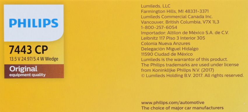Philips 7443CP Philips Standard Miniature 7443 Pack of 10