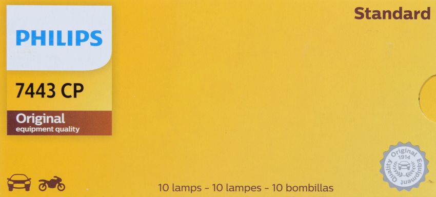 Philips 7443CP Philips Standard Miniature 7443 Pack of 10