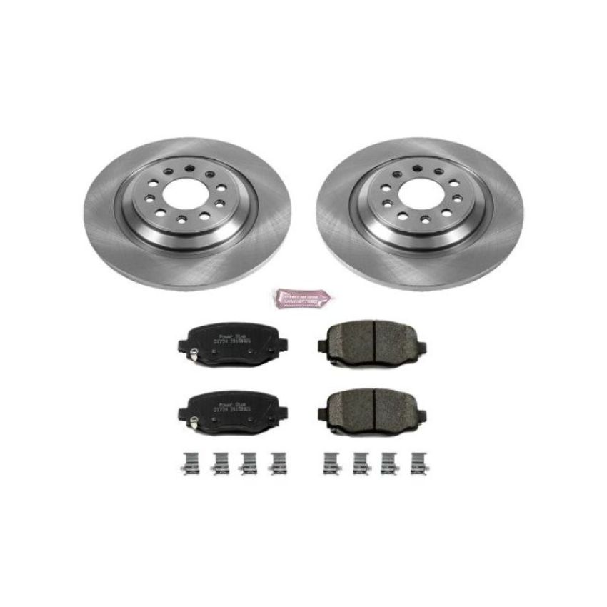 PowerStop KOE6542 OE Stock Replacement Low-Dust Ceramic Brake Pad and Rotor Kit