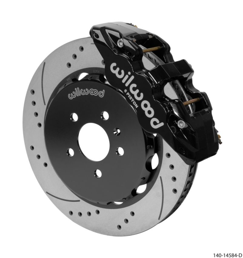 Wilwood 140-14584-D AERO6 Front Kit 14.00in BBK - 08-12 Audi A4/A5/S5 - SRP Drilled & Slotted Rotor
