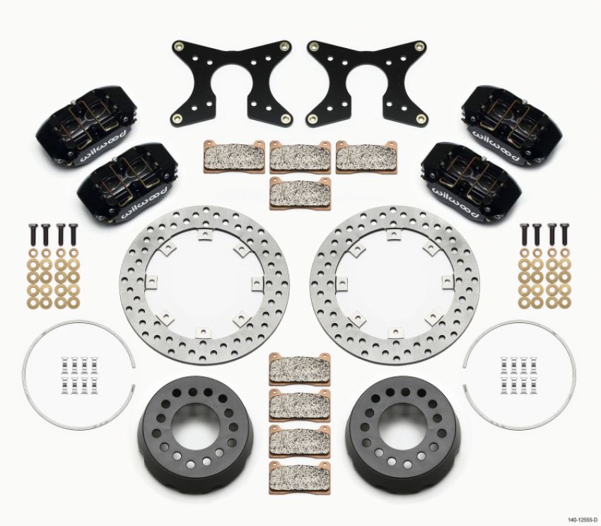 Wilwood 140-12555-D Dynapro Lug Mount Dual Rear Dynamic Kit SA Drilled M-W/Lamb Ends 1/2in Studs