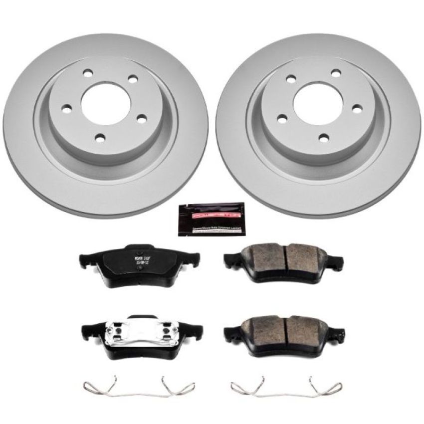 PowerStop CRK5310 Genuine Geomet Coated Rotor and Low-Dust Ceramic Brake Pad Kit