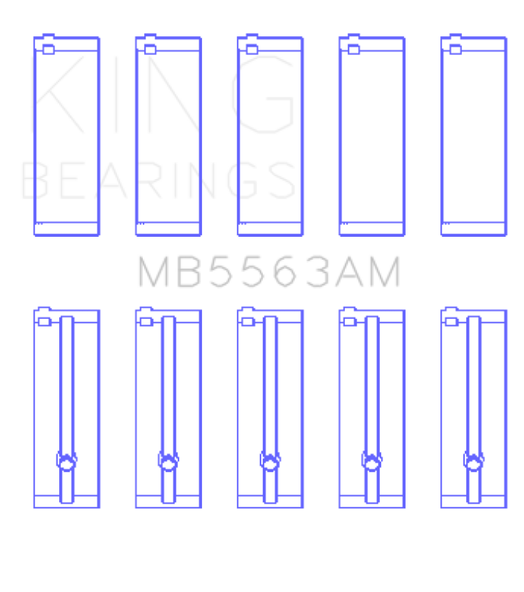 King Engine Bearings MB5563AM0.75 Toyota 3Y (Size +0.75mm) Main Bearing Set