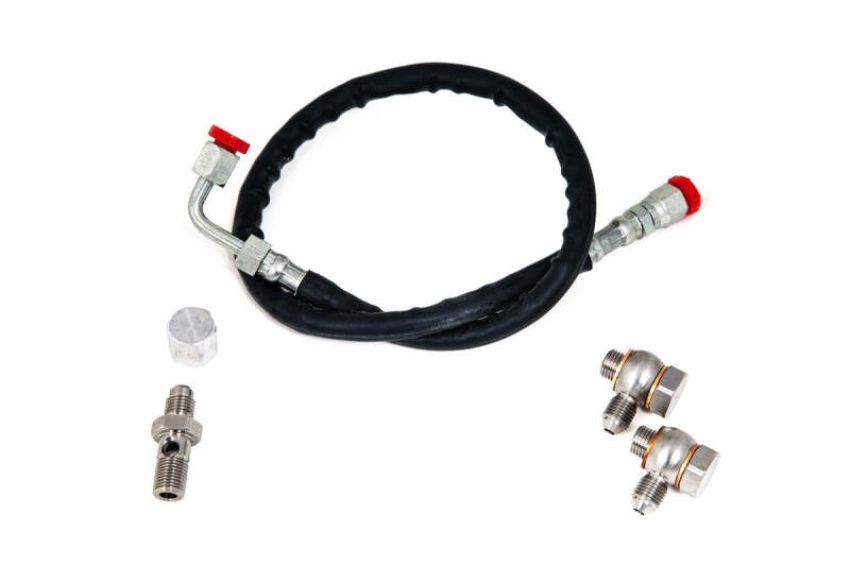 Forced Performance 2025134-0502010 Subaru STi Red Turbo 84mm Black Turbine Housing External WG w/Oil Line (D/S Only)