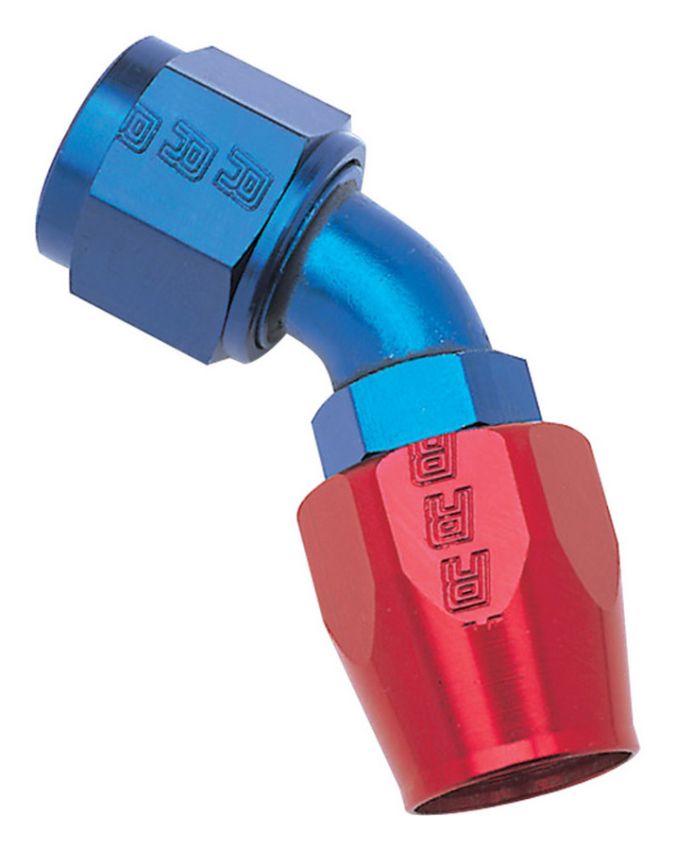 Russell 610080 Performance -4 AN Red/Blue 45 Degree Full Flow Hose End