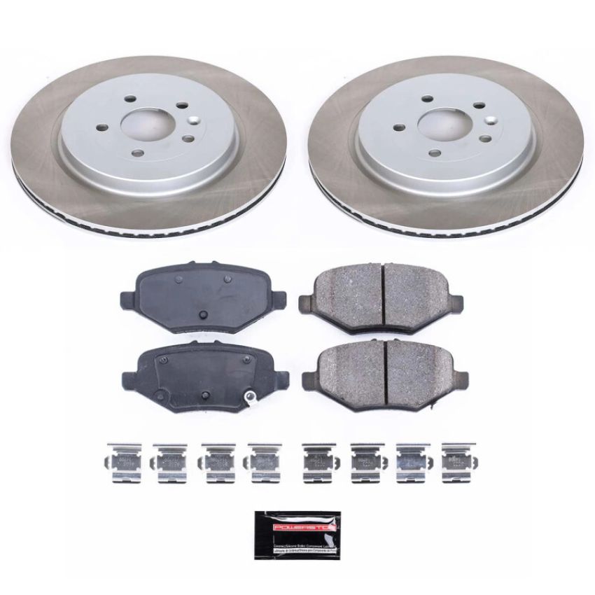 PowerStop SC6376 Semi-Coated Rotor and Low-Dust Ceramic Brake Pad Kit
