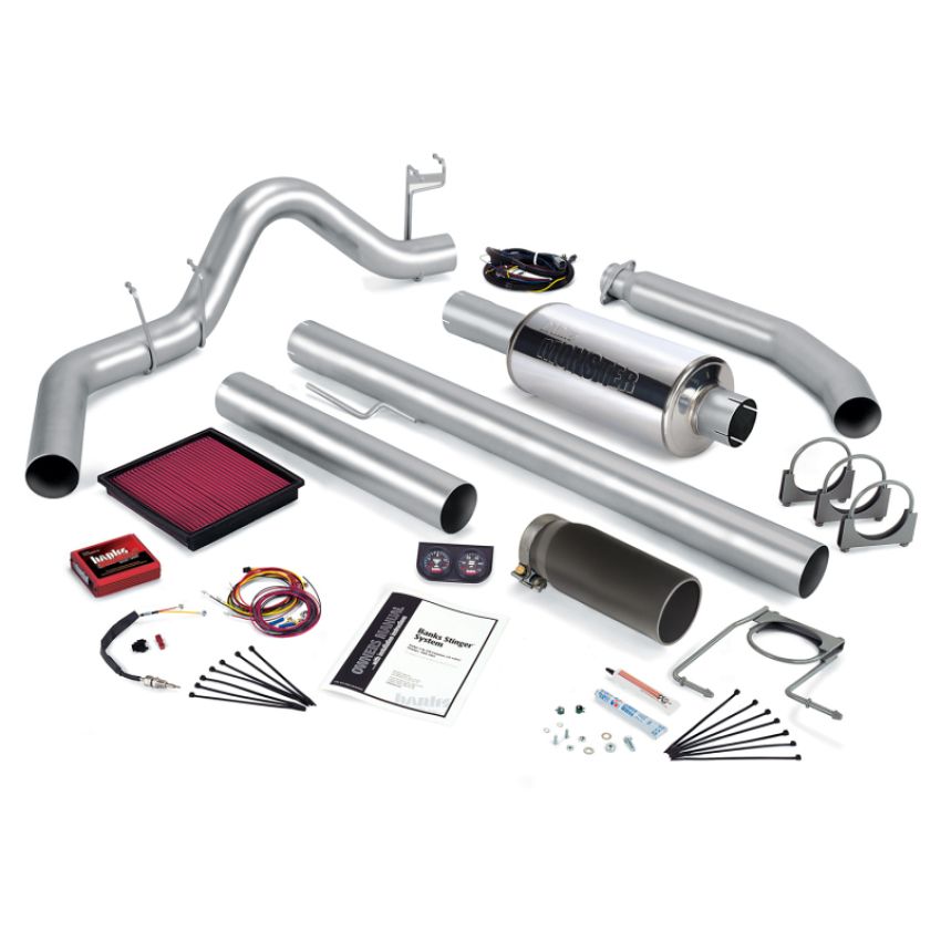 Banks Power 49373-B 02 Dodge 5.9L 235Hp Std Cab Stinger System - SS Single Exhaust w/ Black Tip
