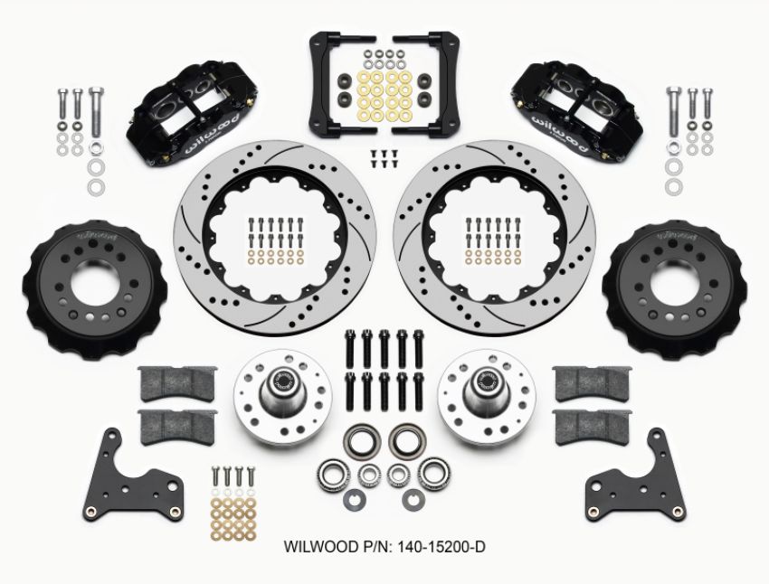 Wilwood 140-15200-D Narrow Superlite 6R Front Hub Kit 14.00in Drilled 65-72 CDP C Body -Drum