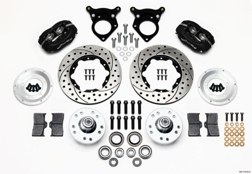 Wilwood 140-11018-D Forged Dynalite Front Kit 11.00in Drilled 87-93 Mustang 5 Lug