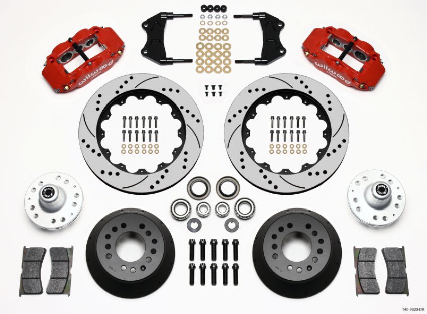 Wilwood 140-9920-DR Narrow Superlite 6R Front Hub Kit 14.00in Drill Red WWE ProSpindle