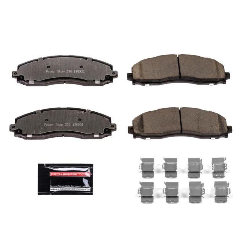 PowerStop Z36-1691 PowerStop - Z36 Truck and SUV Carbon-Fiber Ceramic Brake Pads with Hardware Kit