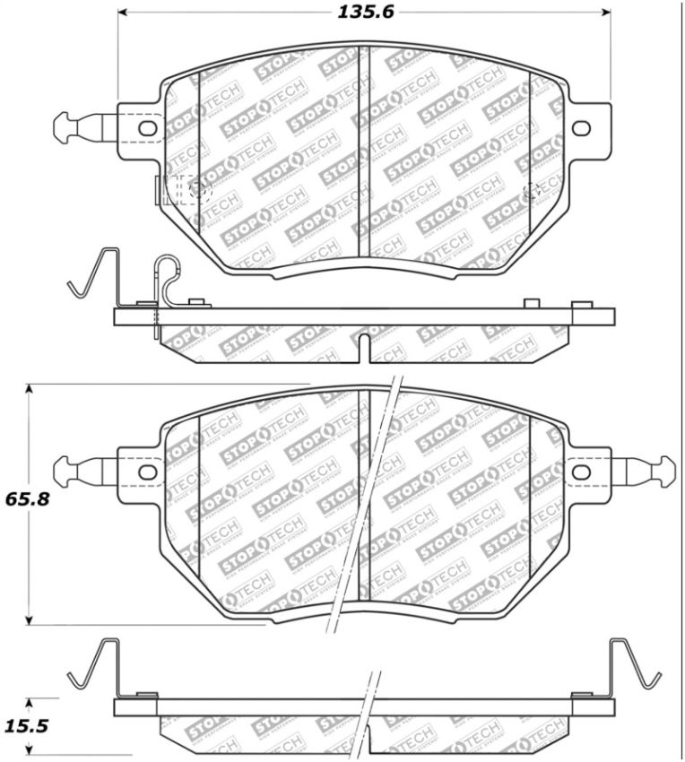 Stoptech 305.09690 Street Select Brake Pads - Front/Rear