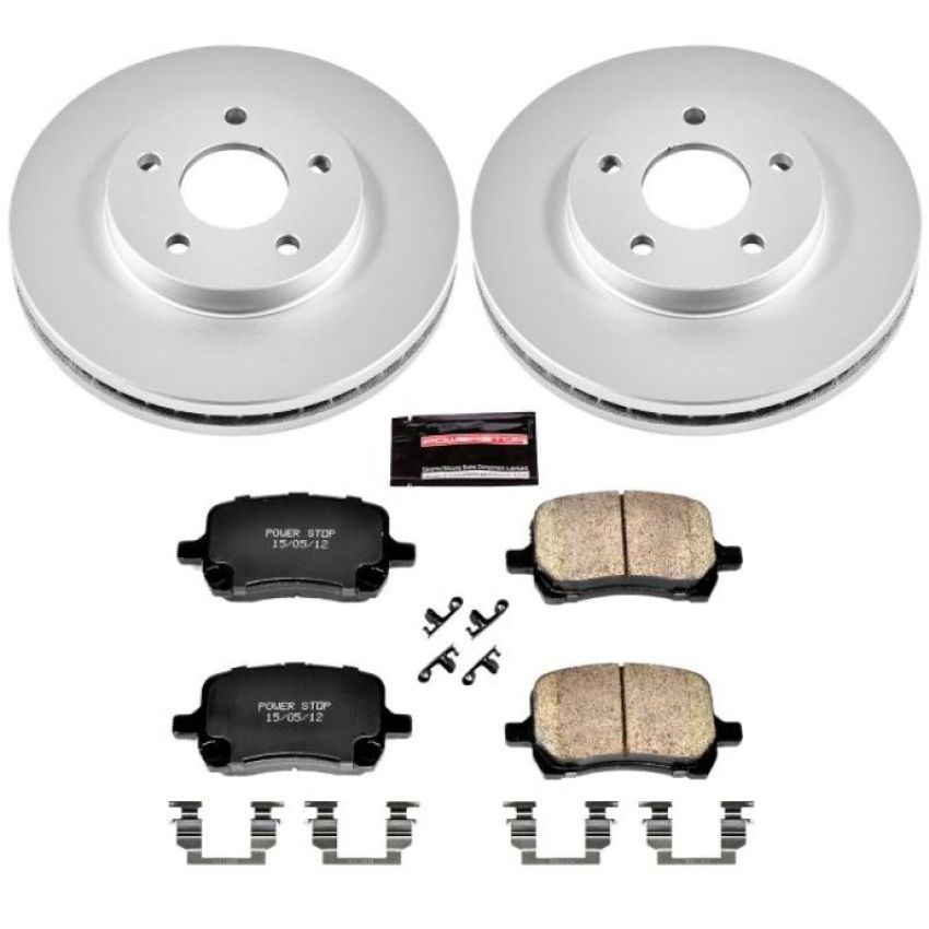PowerStop CRK3116 Genuine Geomet Coated Rotor and Low-Dust Ceramic Brake Pad Kit