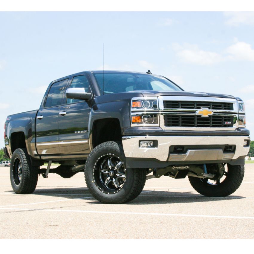 Superlift K908KG 14-18 Chevy Silv 4WD 8in Lift Kit w/ Alum/Stamped Steel Cntrl Arms & King Coils & Shocks