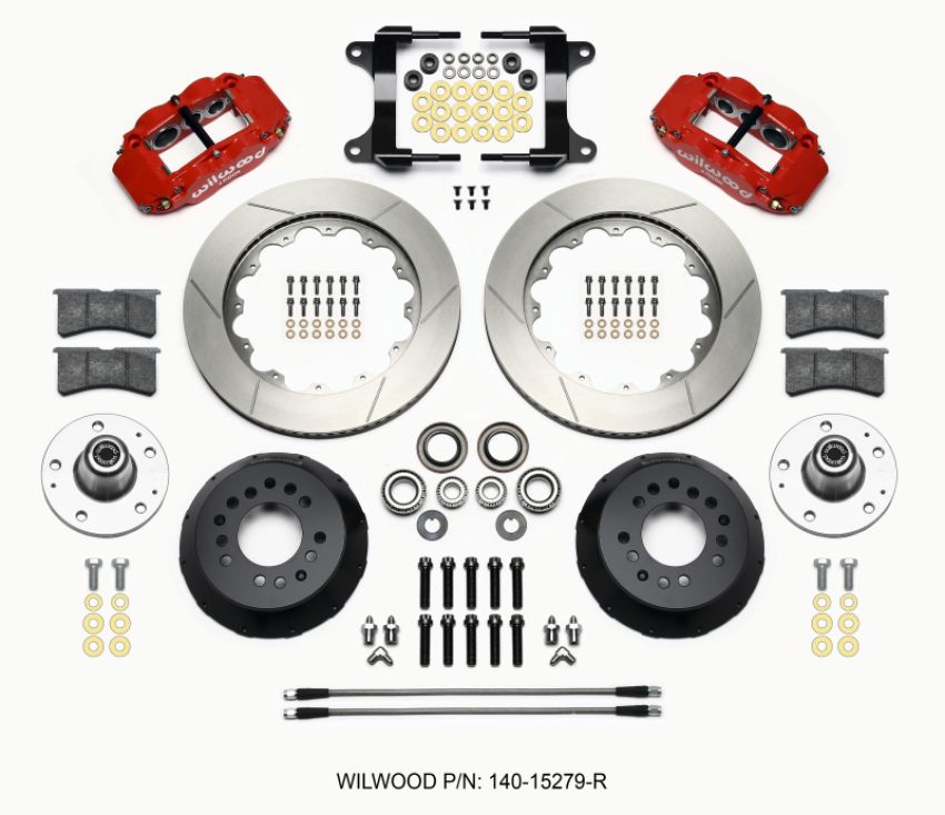 Wilwood 140-15279-R Narrow Superlite 6R Front Hub Kit 14.00in Red 82-92 Camaro//Firebird