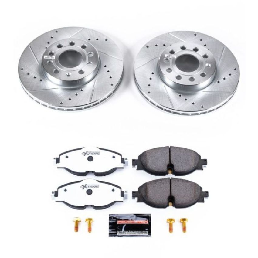 PowerStop K7080-26 Z26 Street Performance Ceramic Brake Pad and Drilled & Slotted Rotor Kit