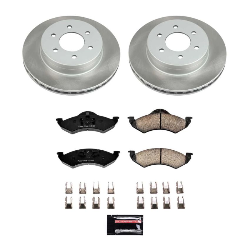 PowerStop SC2139 Semi-Coated Rotor and Low-Dust Ceramic Brake Pad Kit