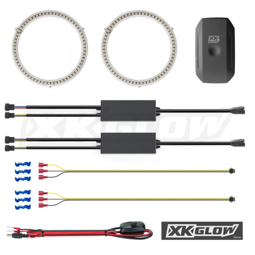 XKGLOW XK042008-80 XK Glow 2x80mm - RGB Switchback Halo Million ColorXKCHROME Smartphone App Controlled Kit