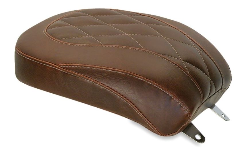 Mustang Motorcycle 76807 Mustang 84-06 Harley Standard Rear Tire Wide Tripper Passenger Seat Diam Stitch - Distressed Brown