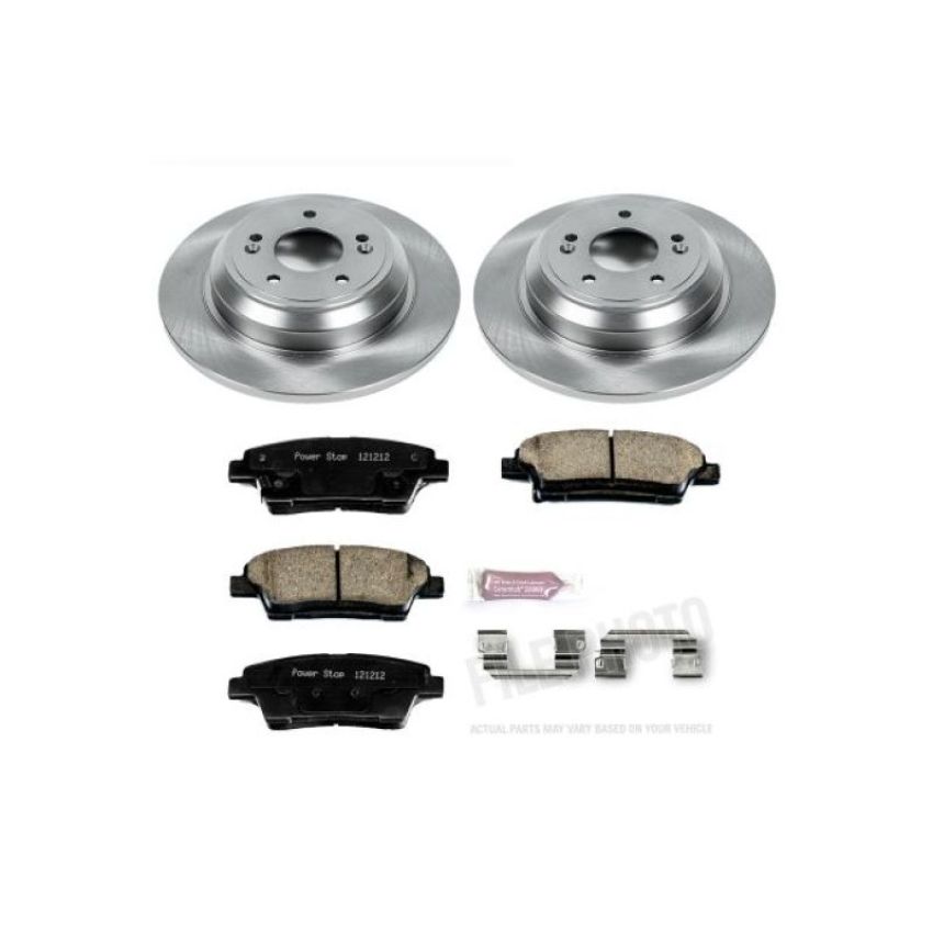 PowerStop KOE5848 OE Stock Replacement Low-Dust Ceramic Brake Pad and Rotor Kit