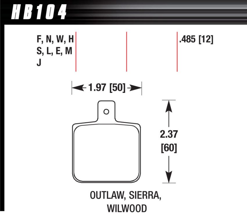 Hawk Performance HB104J.485 DR-97 Disc Brake Pad