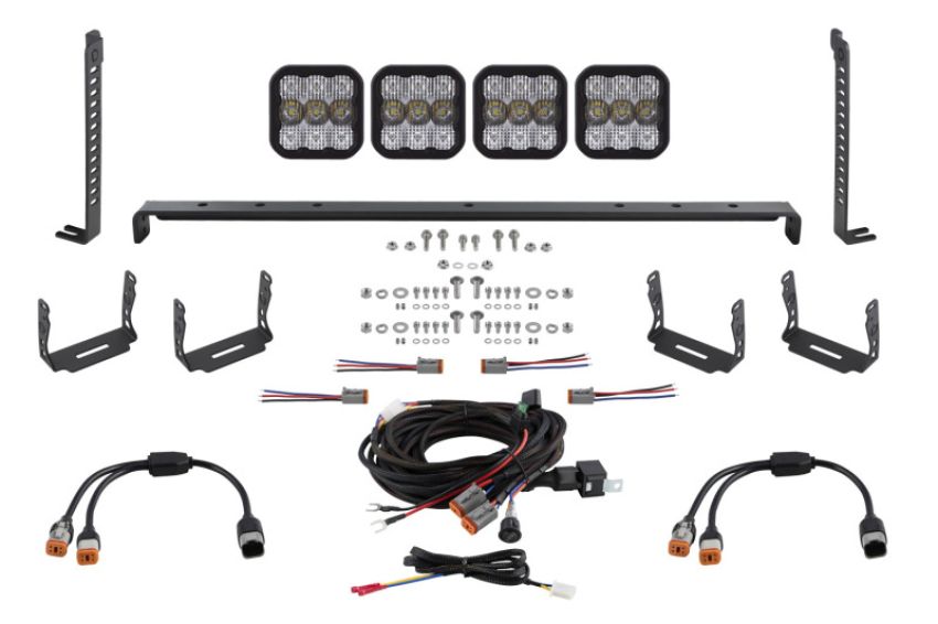 Diode Dynamics DD7544 14-23 Toyota 4Runner SS5 Stealth Grille LED 4-Pod Kit - Pro White Combo