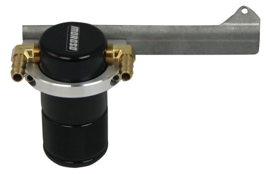 Moroso 85665 13-18 Ford Focus ST Air/Oil Separator Catch Can - Small Body - Billet Aluminum - Black Finish