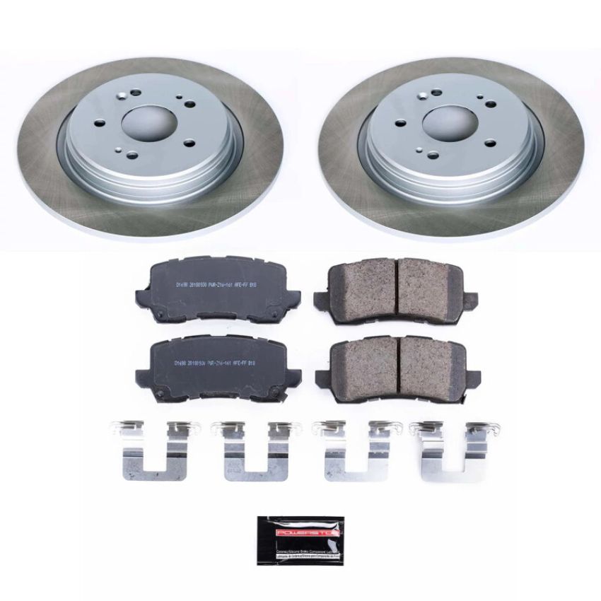 PowerStop SC7216 Semi-Coated Rotor and Low-Dust Ceramic Brake Pad Kit