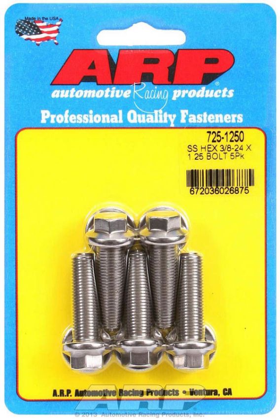 ARP ARP725-1250 S/S Bolt Kit - 6pt. (5) 3/8-24 x 1.250