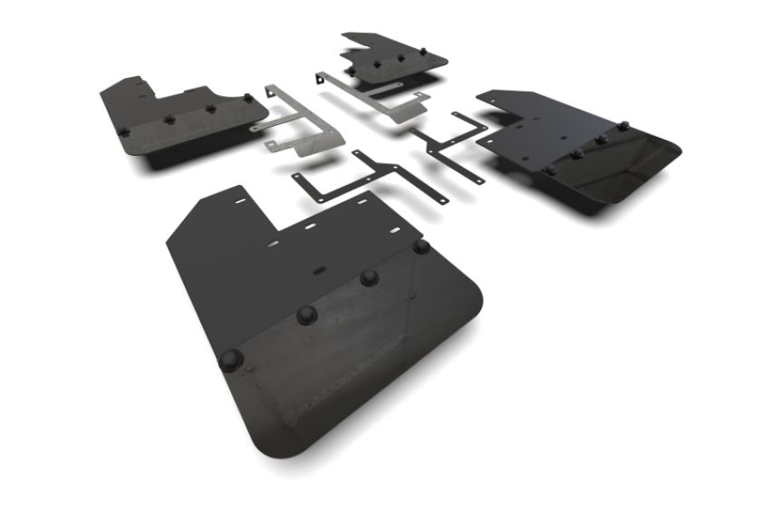 Rally Armor MF104-BLK-MBK Black Mud Flap/Metallic Black Logo