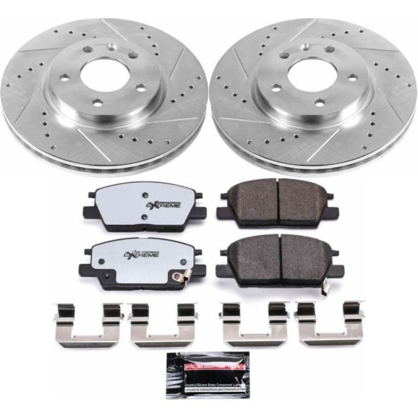 PowerStop K7400-36 Z36 Truck and SUV Carbon-Fiber Ceramic Brake Pad and Drilled & Slotted Rotor Kit