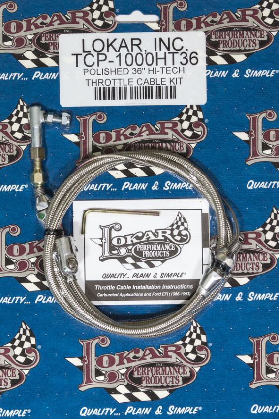LOKAR LOKTCP-1000HT36 Hi-Tech Throttle Cable Kit 36in Stainless
