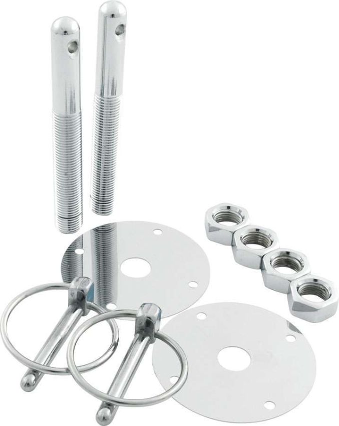 ALLSTAR PERFORMANCE ALL18513 Steel Hood Pin Kit w/ 1/4in Flip-Over Clips