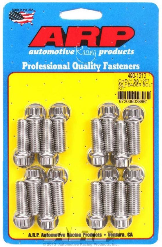 ARP ARP400-1212 S/S Header Bolt Kit - 3/8 x 1.00 UHL (16)