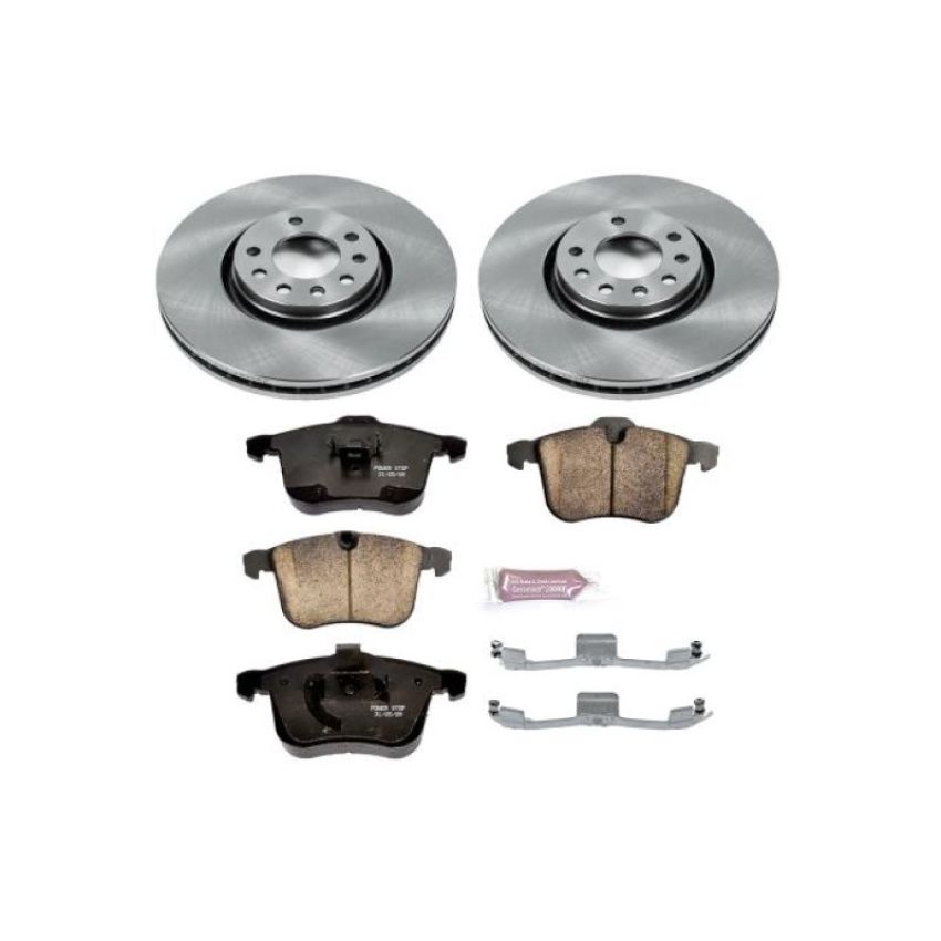 PowerStop KOE5349 OE Stock Replacement Low-Dust Ceramic Brake Pad and Rotor Kit