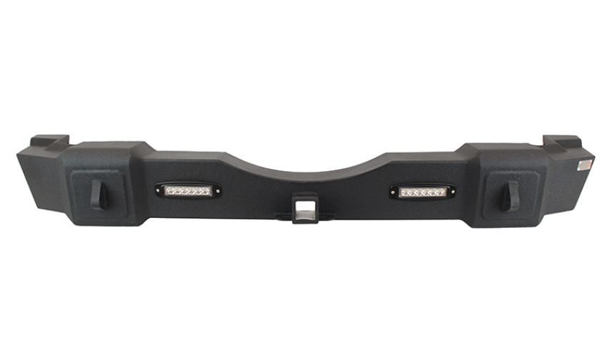 Fishbone Offroad FB22032 07-18 Jeep JK Wrangler Rubicon Steel Rear Bumper W/LEDs - Blk Textured Powdercoat